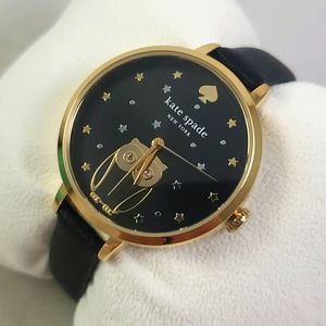 New Kate Spade Metro Owl Ladies Watch Black & Gold Tone NWT